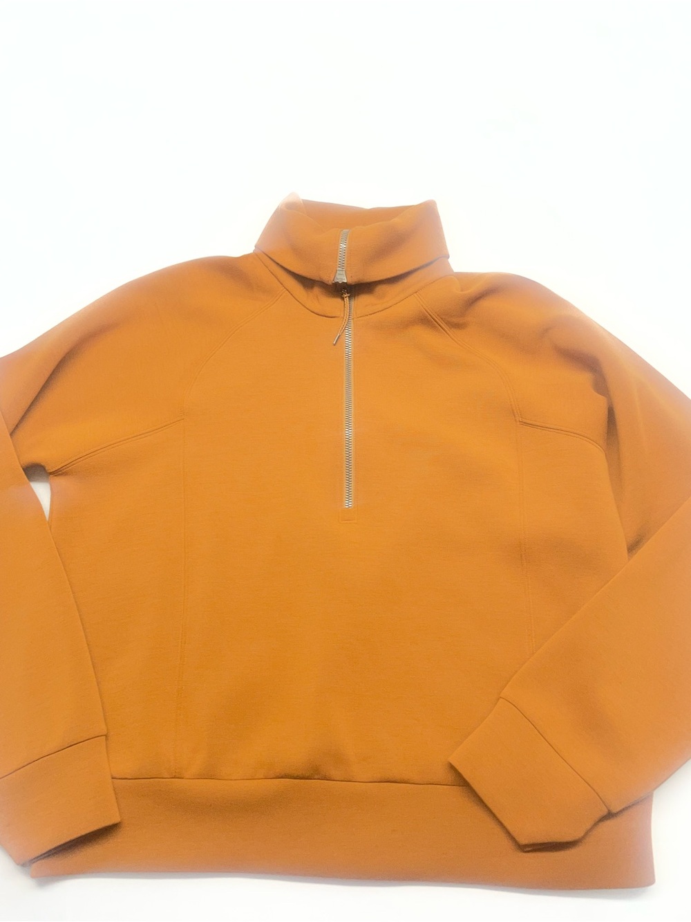 Spanx AirEssentials Half Zip Pullover Small Camel Brown Modal Blend Athleisure
